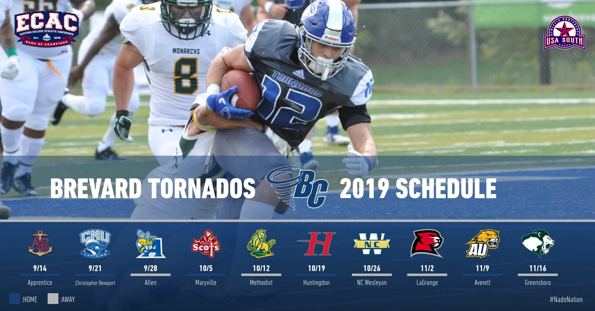 2019 Brevard College Football Schedule Announced