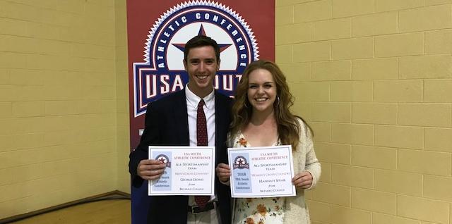 George Dowis and Hannah Spear Selected to the USA South All-Sportsmanship Team