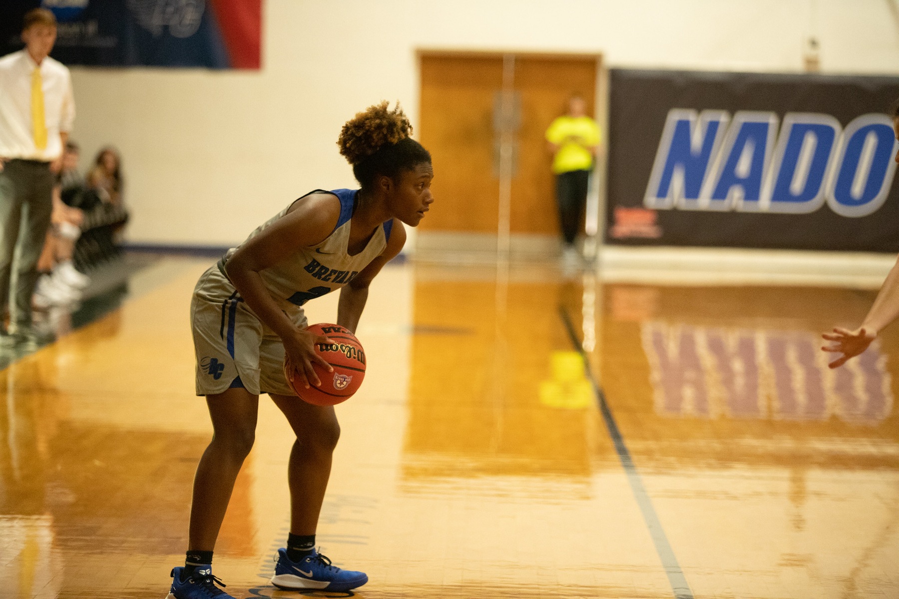 Junior guard Shakirah Thompson scored a career-high 19 points with five 3-pointers in Brevard's 64-57 victory over Bob Jones (Photo courtesy of Thom Kennedy '21).