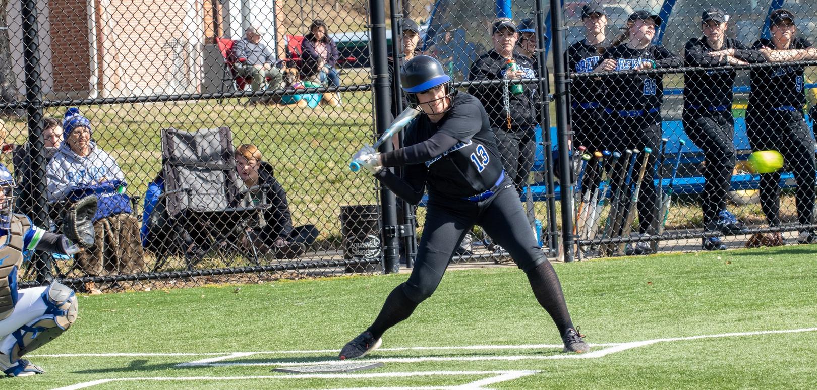 Sophomore Jocelyn Folkers helped lift BC over St. Joseph with a 2-for-3 performance at the plate with two runs scored (Photo courtesy of Victoria Brayman '22).