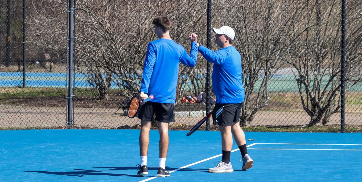 Ethan McGee (left) and Jackson Ray (right) won number-one doubles to help Brevard defeat Curry College, 6-2 (Photo courtesy of Victoria Brayman '22).