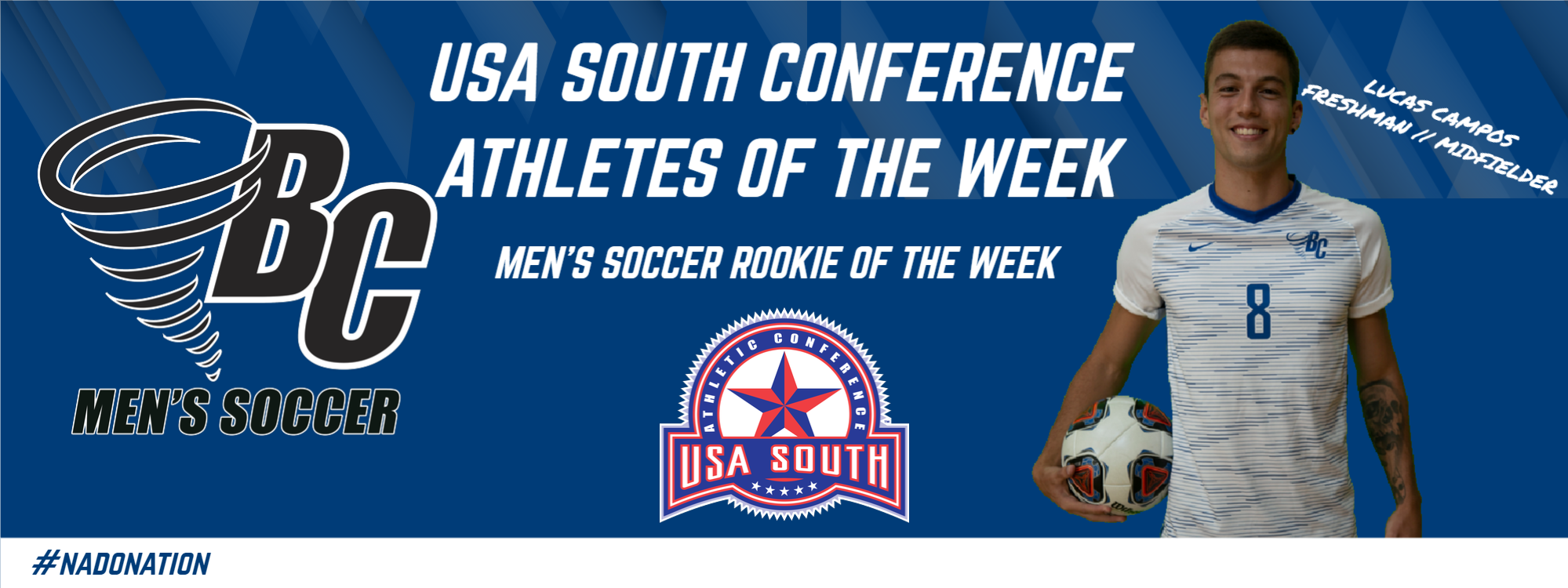 Lucas Campos Selected as USA South Conference Men’s Soccer Rookie of the Week