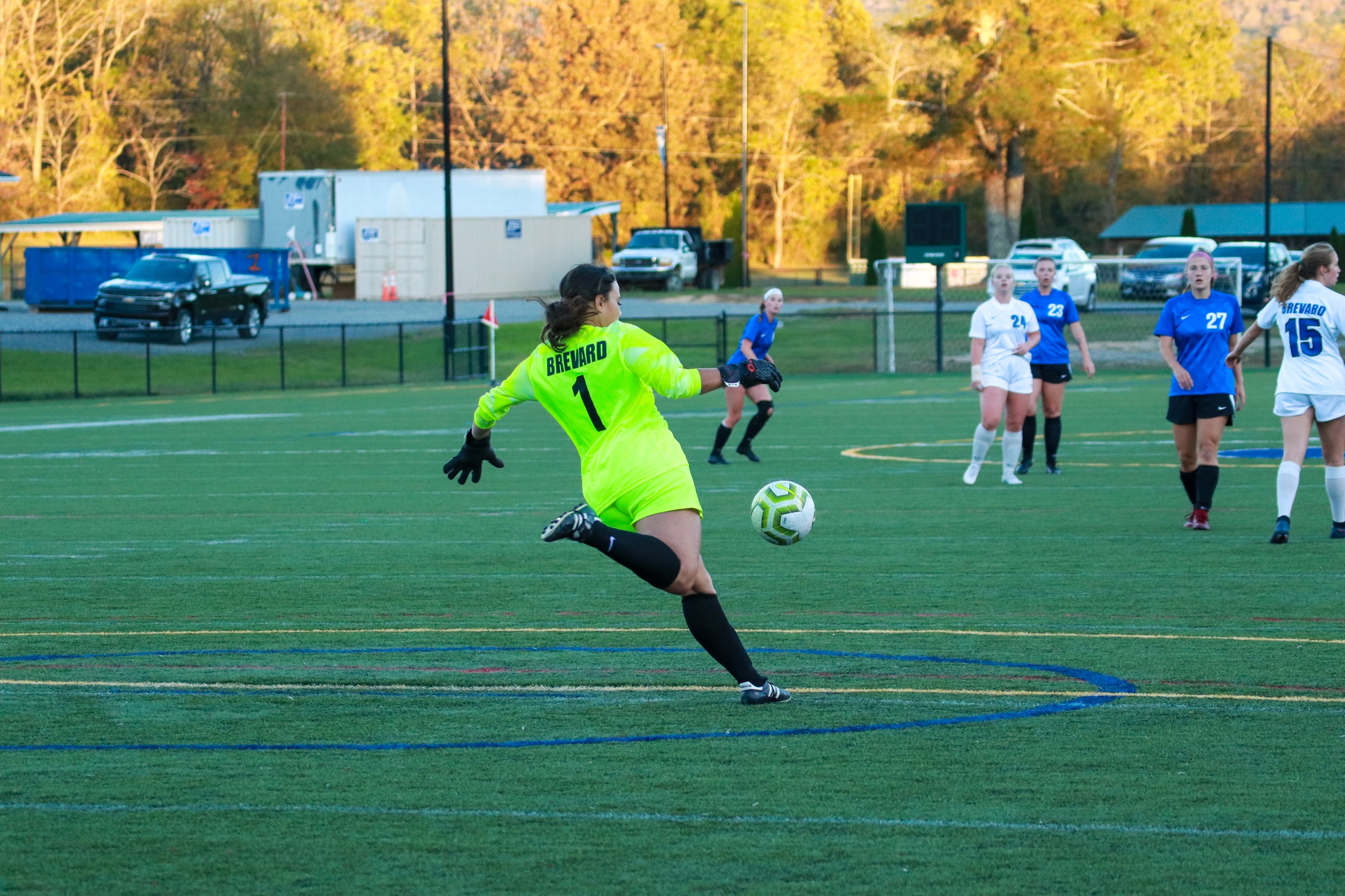 Senior goalkeeper Rebeccah Rojas in action during the Fall portion of BC's 2020-21 season (Photo courtesy of Victoria Brayman '22).