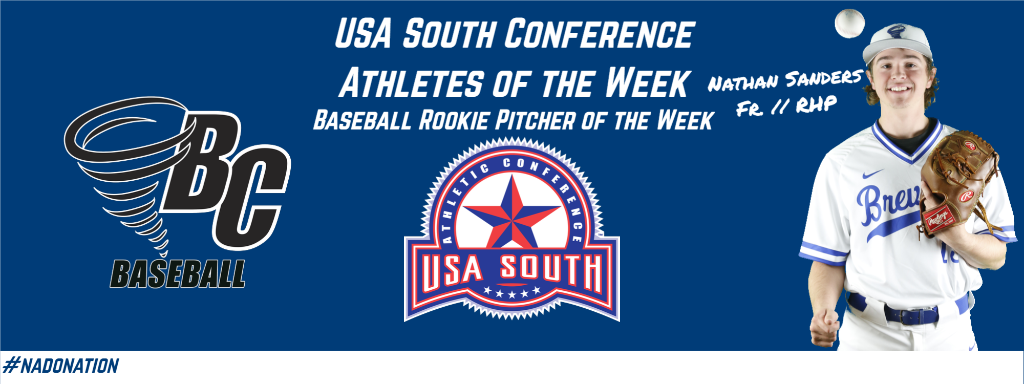 Nathan Sanders Earns Rookie Pitcher of the Week Honor