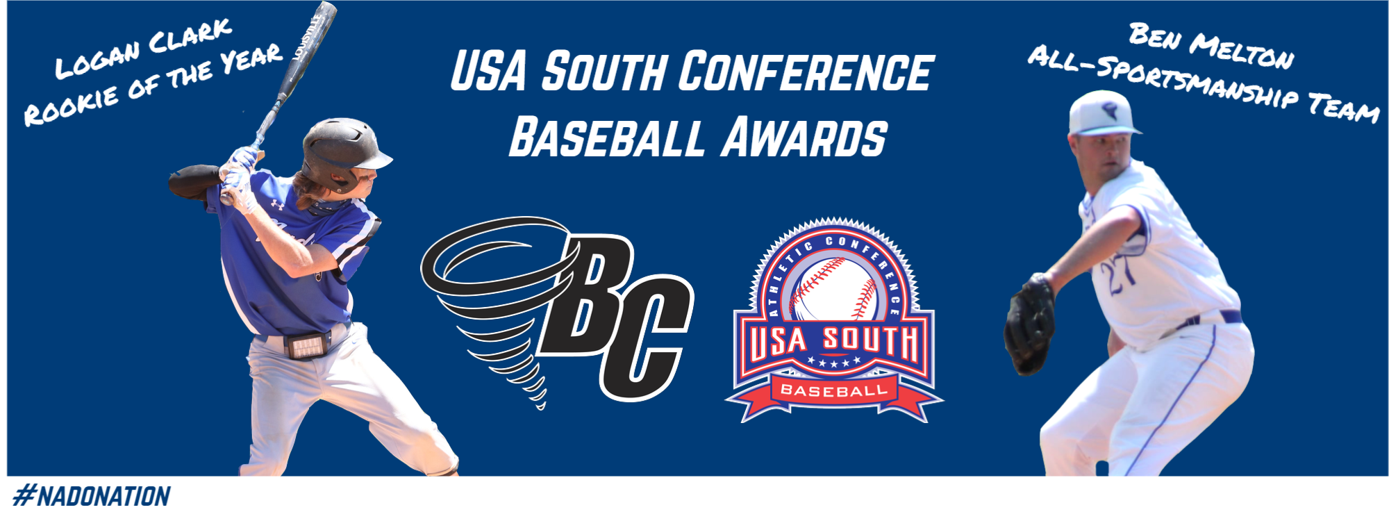 Clark Selected as Conference’s Rookie of the Year as Pair of Tornados Honored by USA South