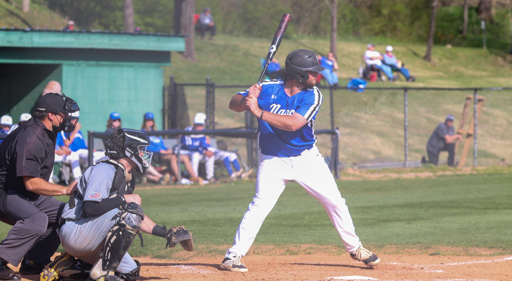 Senior infielder Holden Lanier's go-ahead RBI-double helped BC to a conference-opening victory over Maryville (Photo courtesy of Victoria Brayman '22).
