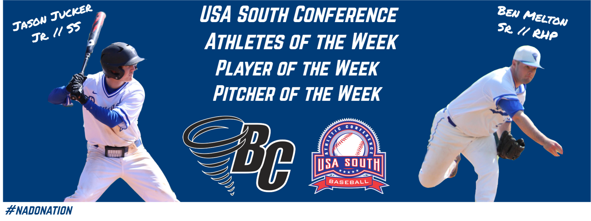 Jucker, Melton Earn Final Player and Pitcher of the Week Honors of 2021 from USA South