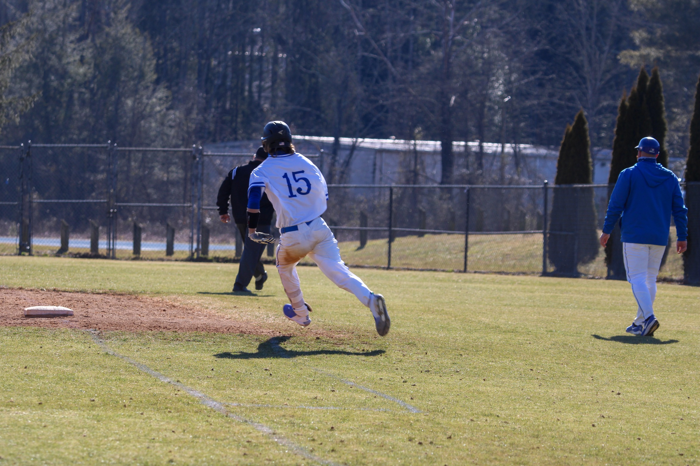 Freshman outfielder Logan Clark drilled an opposite-field, two-RBI triple that helped the Tornados to an emphatic come-from-behind victory in their doubleheader sweep over William Peace (Photo courtesy of Brianna Rodibaugh '24).