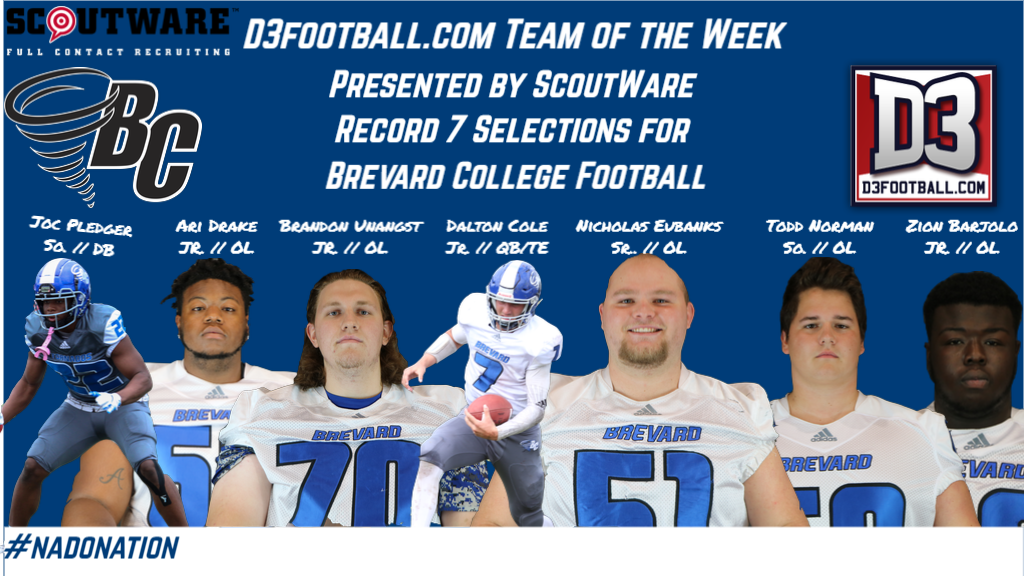 Tornados Earn Seven Team of the Week Honorees from D3football.com