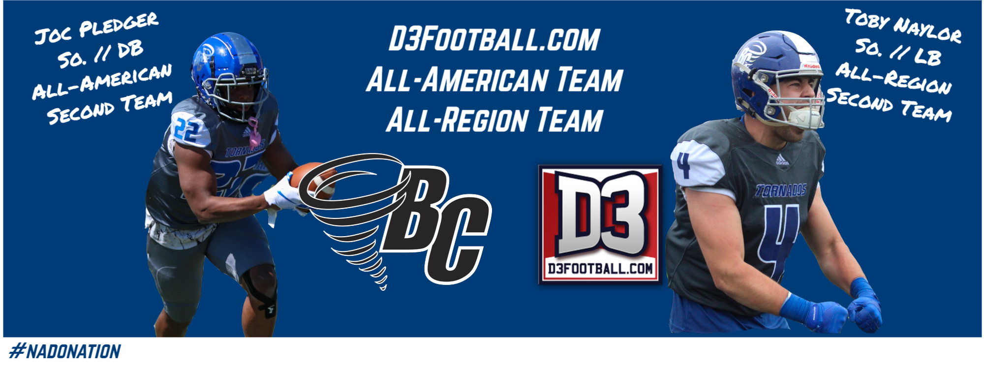 Pledger Becomes BC’s First DIII-Era All-American; Naylor Selected to D3football.com’s All-Region Squad