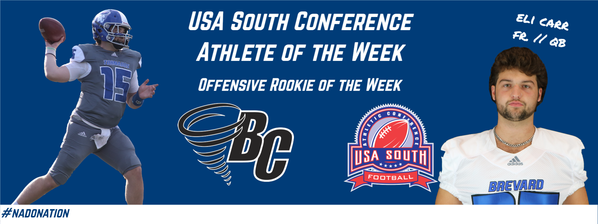 Eli Carr Named USA South Offensive Rookie of the Week Following Collegiate Debut