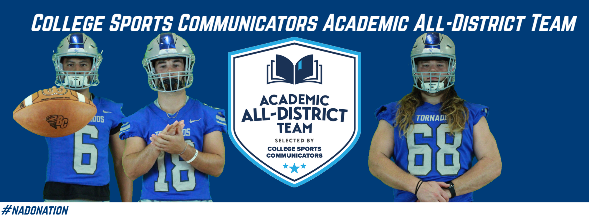 Three Tornados Named Football Academic All-District