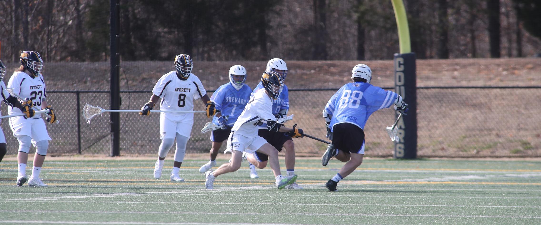 Senior attacker Sam Duffie tallied five points (four goals, one assist) on Friday afternoon at Averett (Photo courtesy of David Conner II, Averett University).