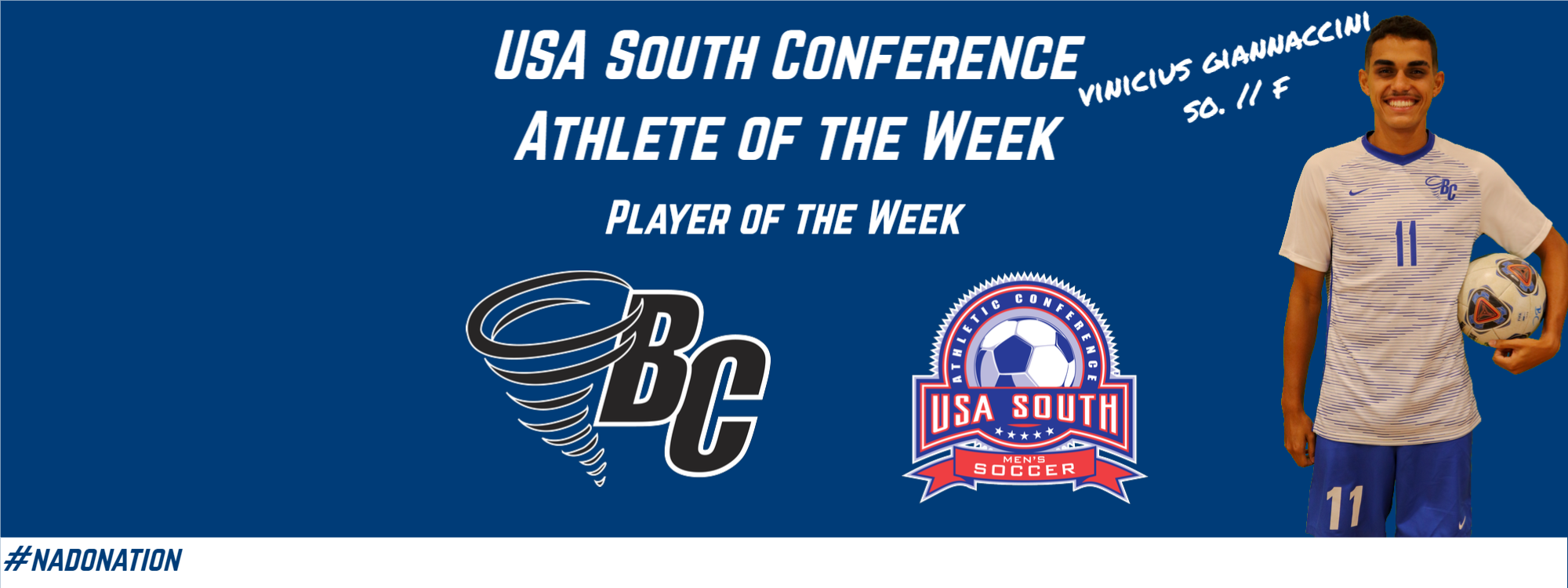 Giannaccini Earns Player of the Week Honor from USA South