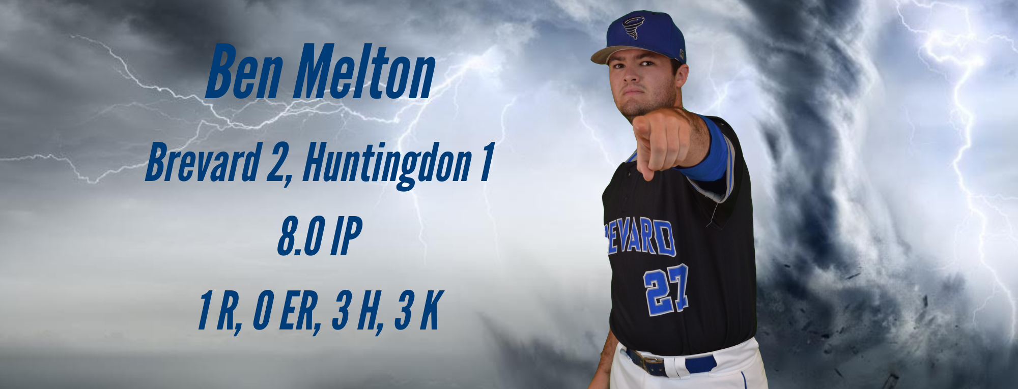Ben Melton Pitches Eight-Inning Gem as Brevard Splits Doubleheader with No. 11 Huntingdon