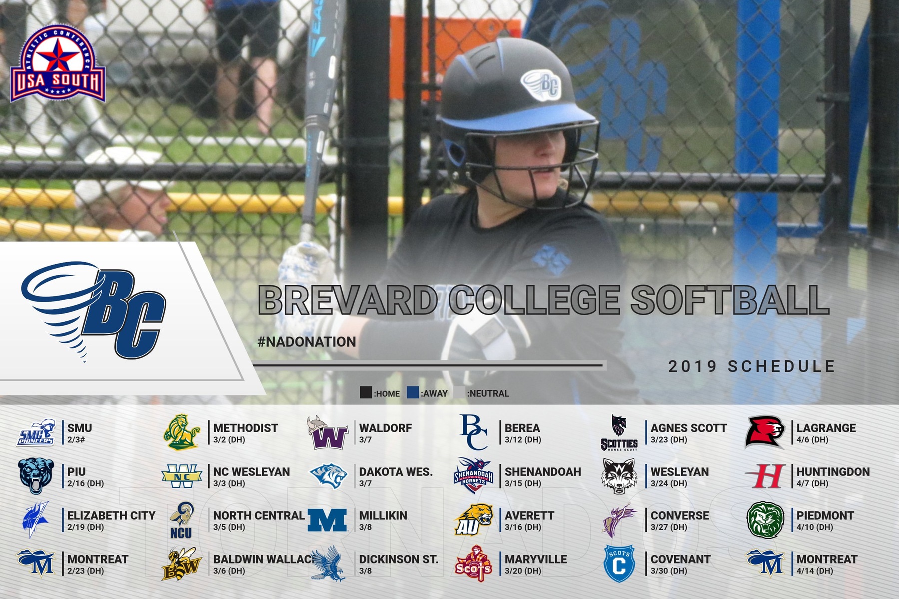 Brevard College Softball Announces 2019 Schedule