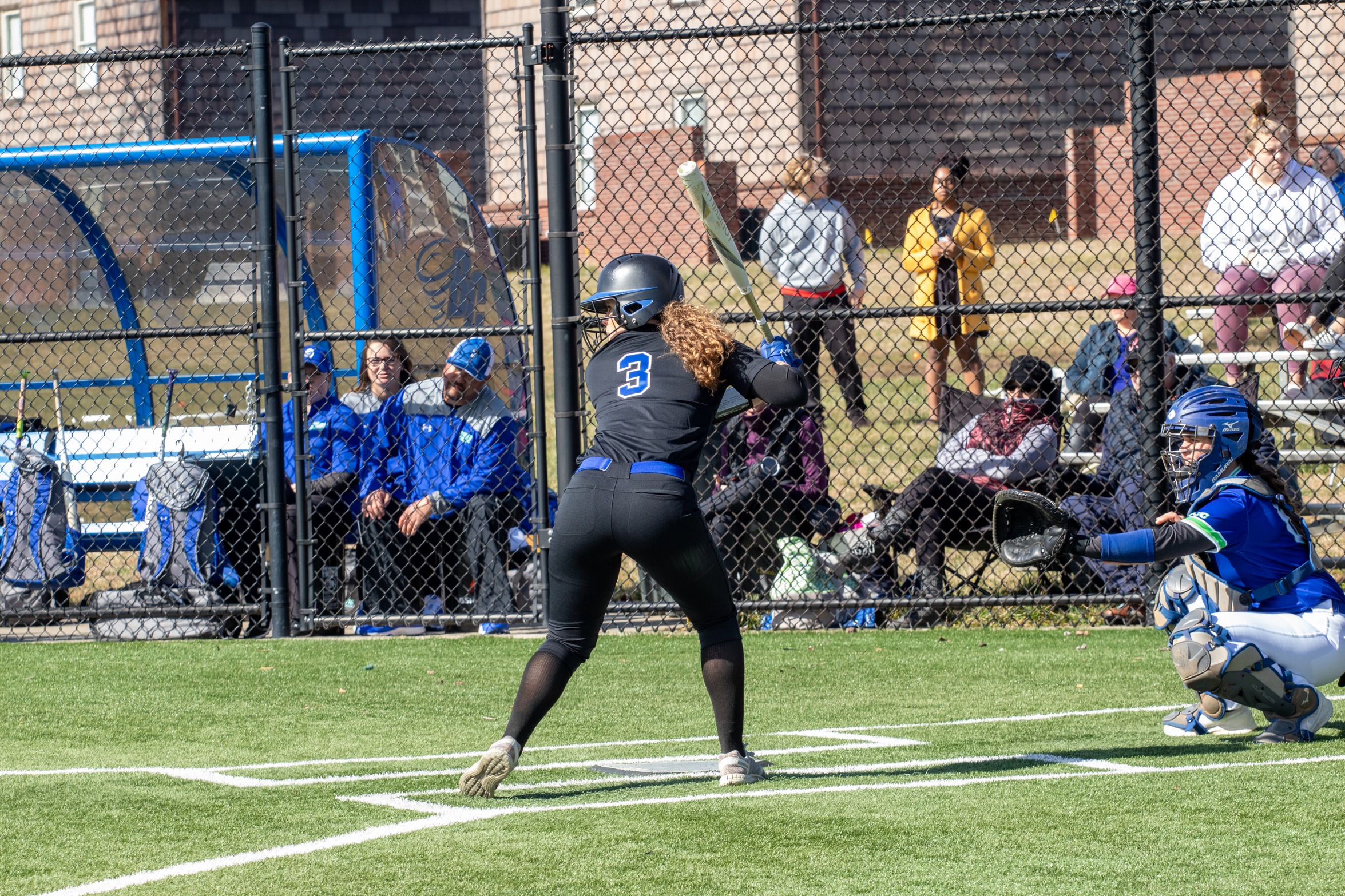 Brittany Franks tallied a pair of RBI's in Brevard's first victory of 2021 (Photo courtesy of Victoria Brayman '22).