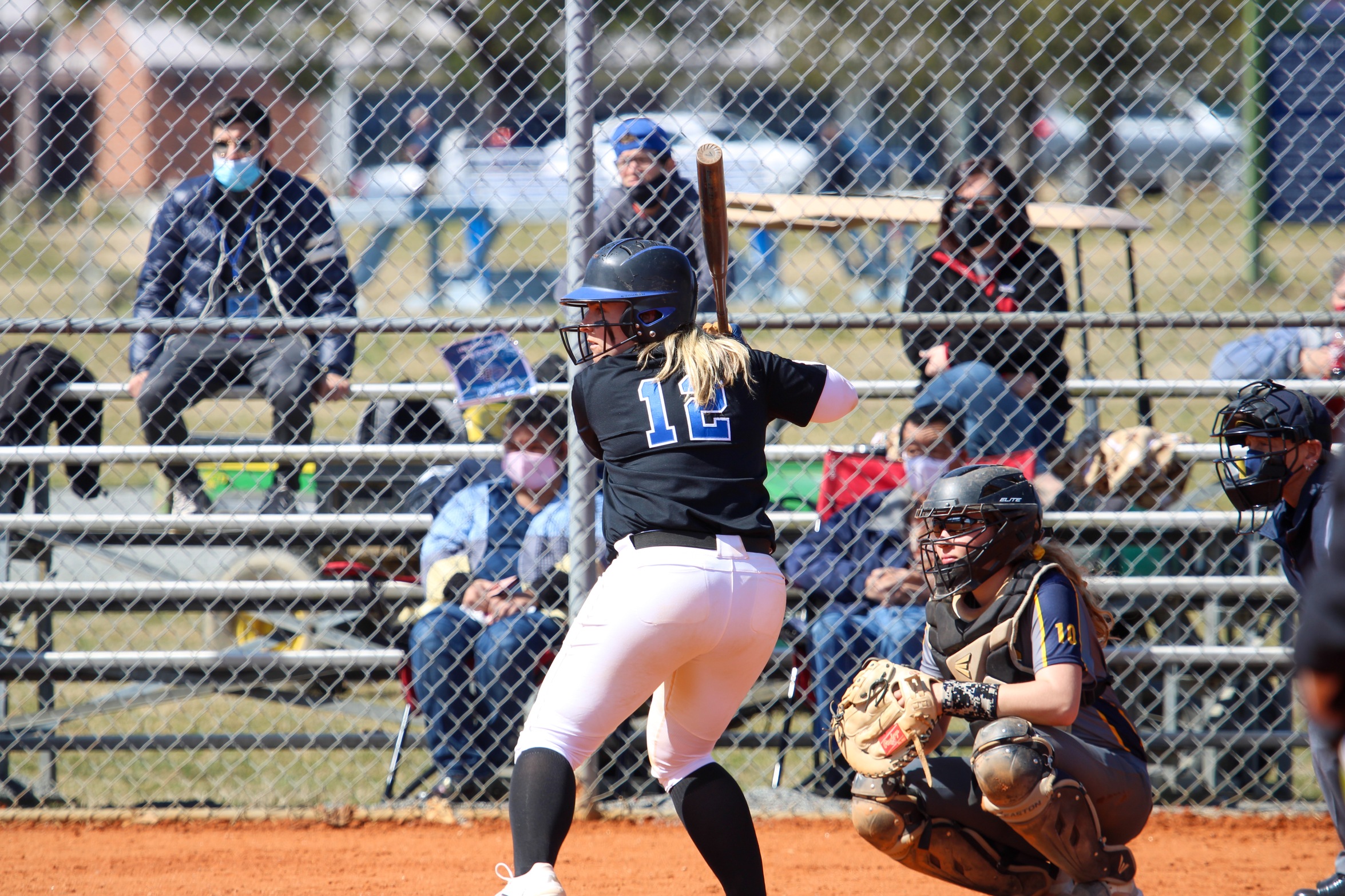 Emily White drilled her second homer of the 2021 season on Sunday at Wesleyan (Photo courtesy of Brianna Rodibaugh '24).