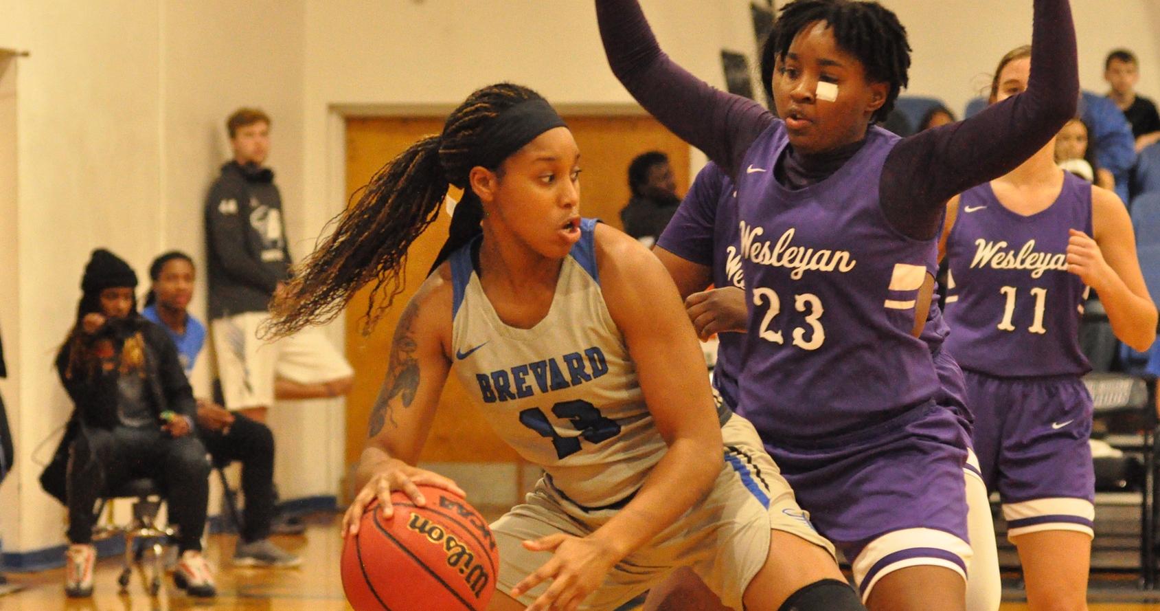 Junior Destiny Williams was one of three Tornados in double figures with 11 points in Brevard's victory over Wesleyan (Photo courtesy of Tommy Moss).