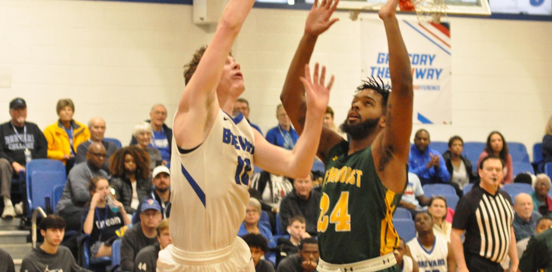 Junior forward Cannon Lamb poured in a career-best 27 points as Brevard battled Methodist at The Bosh on Saturday (Photo courtesy of Tommy Moss).