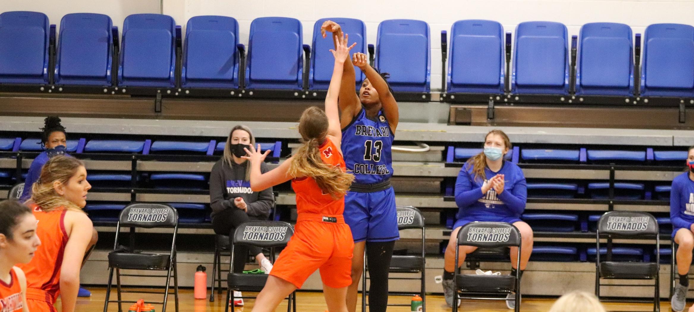 Destiny Williams poured in 20 points to lead three double-digit scorers vs. Piedmont (Photo courtesy of Victoria Brayman '22).