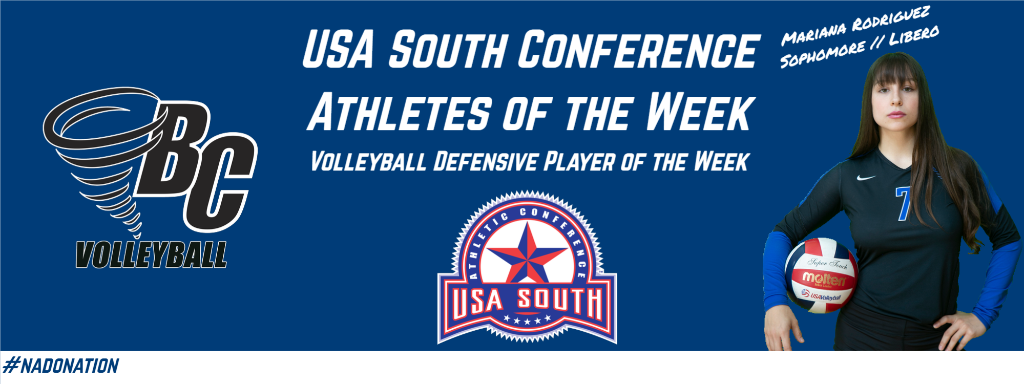 Mariana Rodriguez Claims USA South Conference Volleyball Defensive Player of the Week Honor