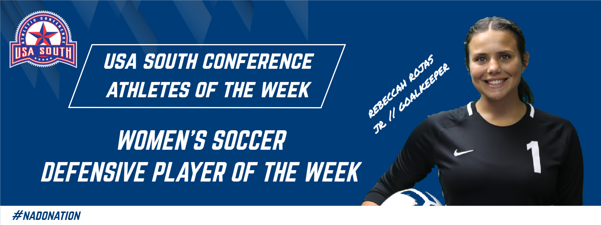 Rojas Named USA South Women’s Soccer Defensive Player of the Week