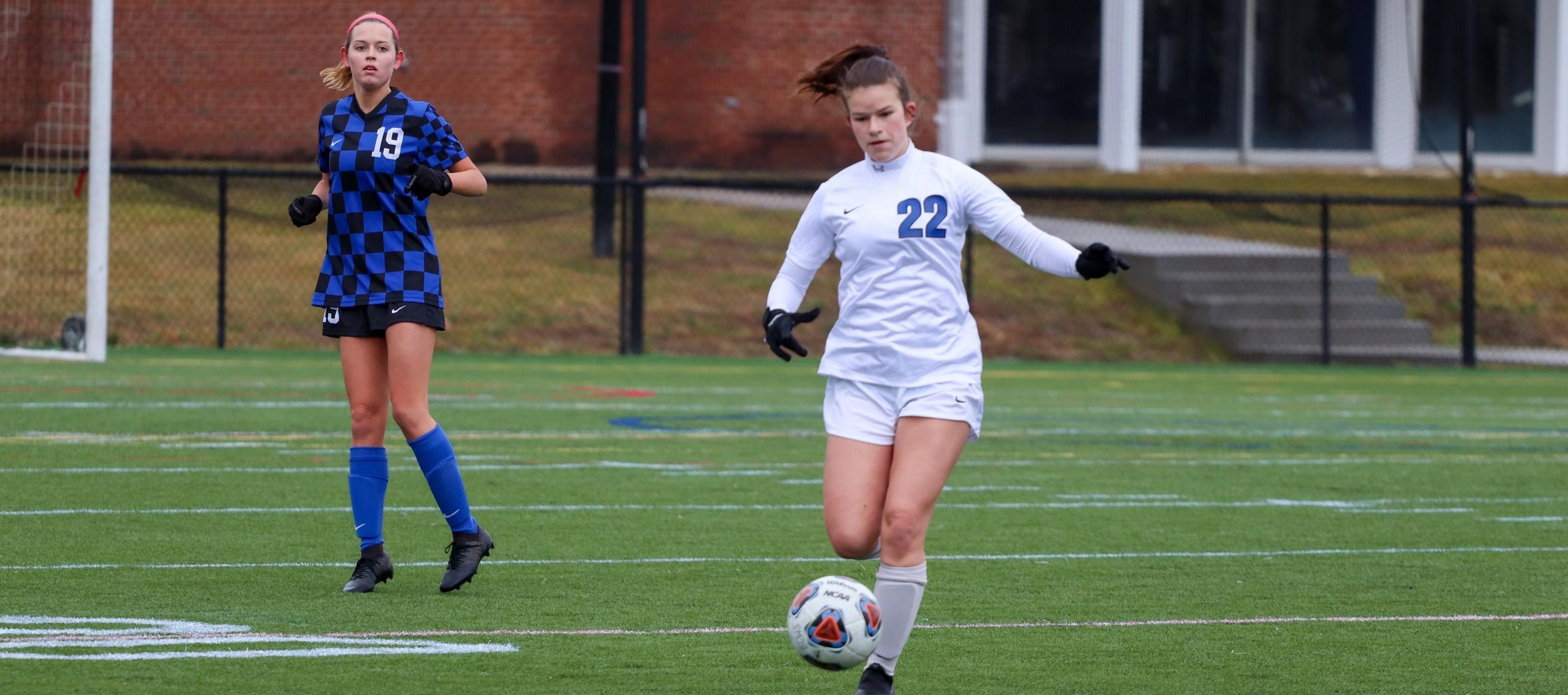 Freshman forward Taylor Richardson struck for a pair of goals in Brevard's 3-1 triumph over Berea (Photo courtesy of Victoria Brayman '22 and Brianna Rodibaugh '24).
