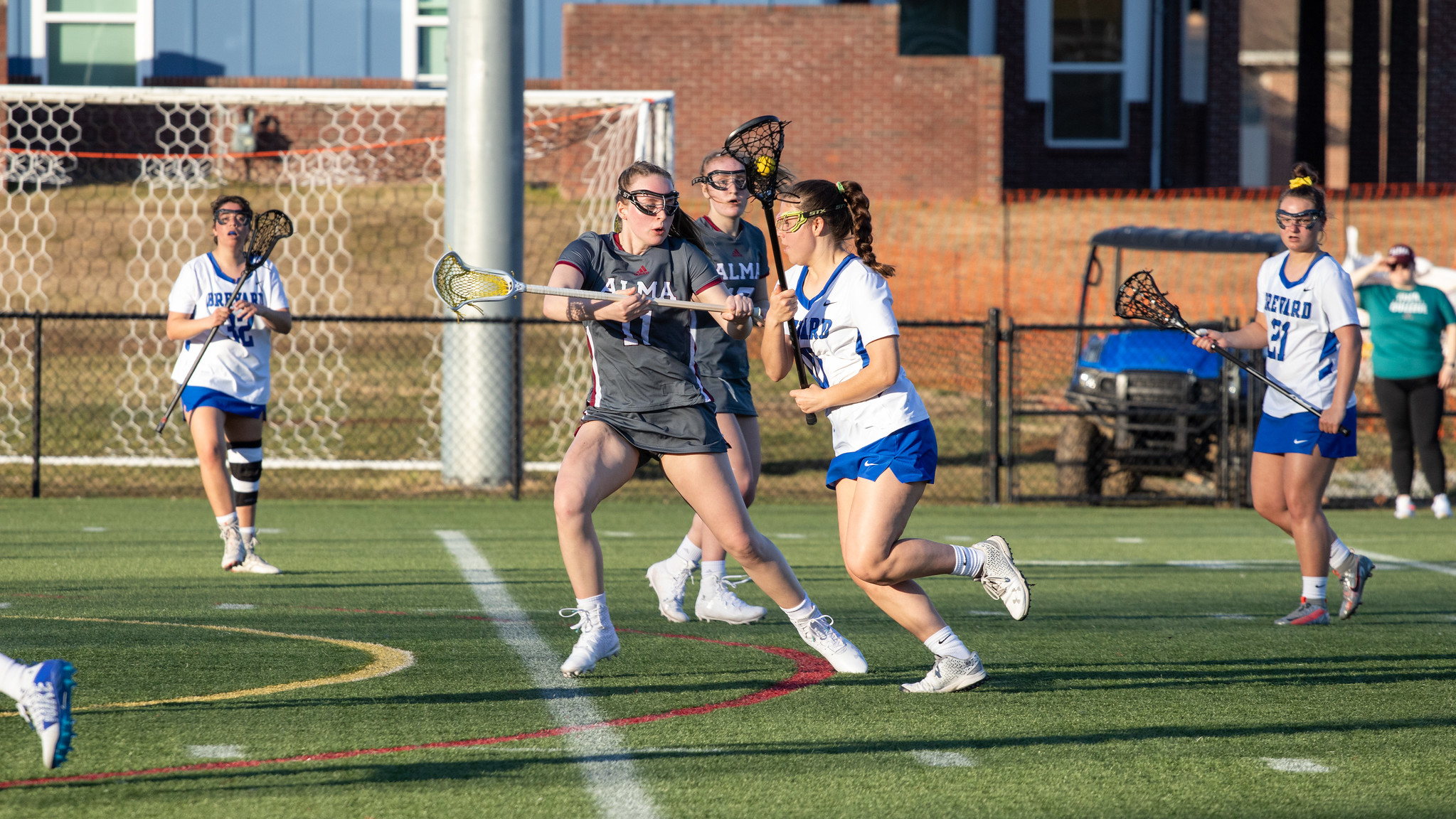 Parker Moore scored five goals, including the last three of the game and the eventual game-winner, as Brevard defeated NC Wesleyan in overtime 11-10 (Photo courtesy of Victoria Brayman '22)