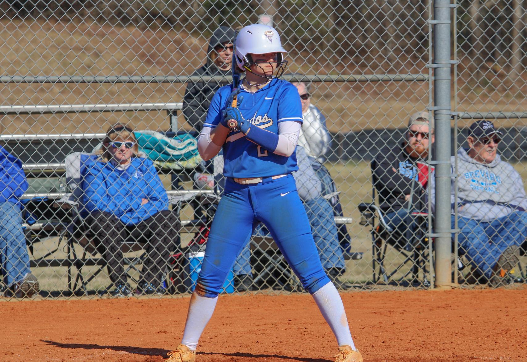 Savannah Jones' RBI double in the bottom of the eighth gave Brevard the win in game one (Photo courtesy of Damon Hewitt '23)