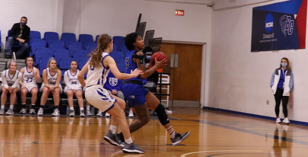 Destiny Williams posted a double-double of 13 points and 10 rebounds to help BC complete the season sweep of Covenant (Photo courtesy of Victoria Brayman '22)