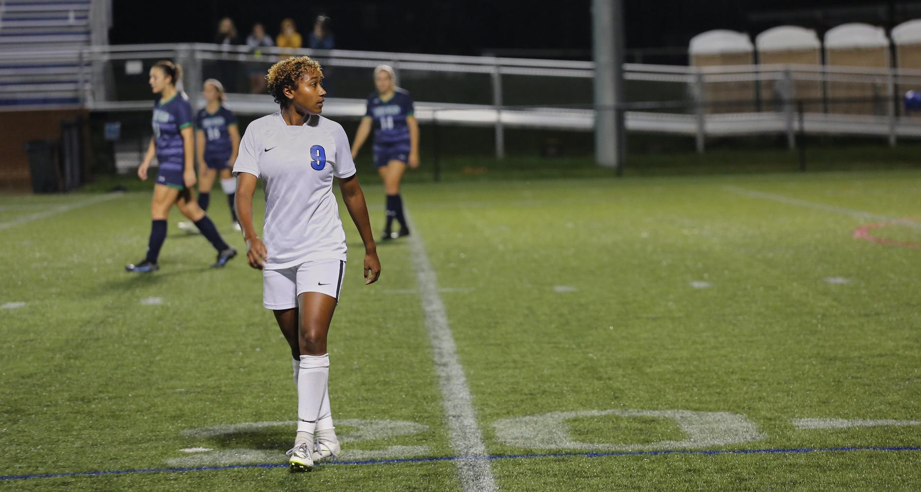 Senior Aliyah Vaughan scored the first goal of her Tornado career in a 3-0 triumph for Brevard at Warren Wilson (Photo courtesy of Alexa Jennings '25)
