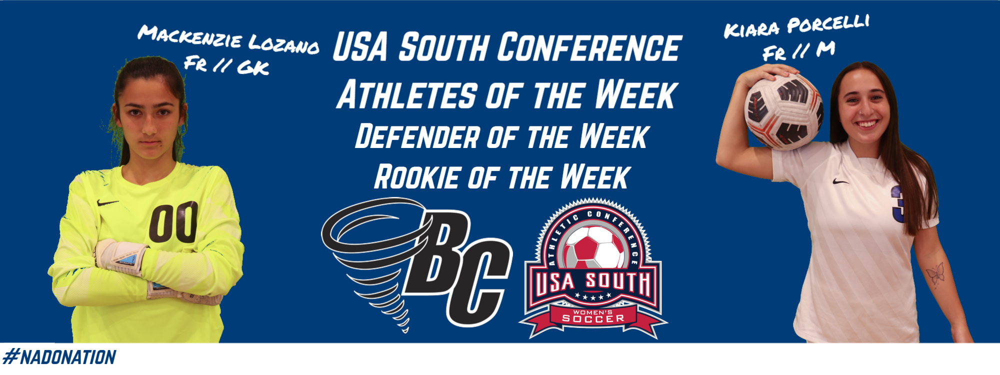 Lozano and Porcelli Collect Weekly Honors from USA South